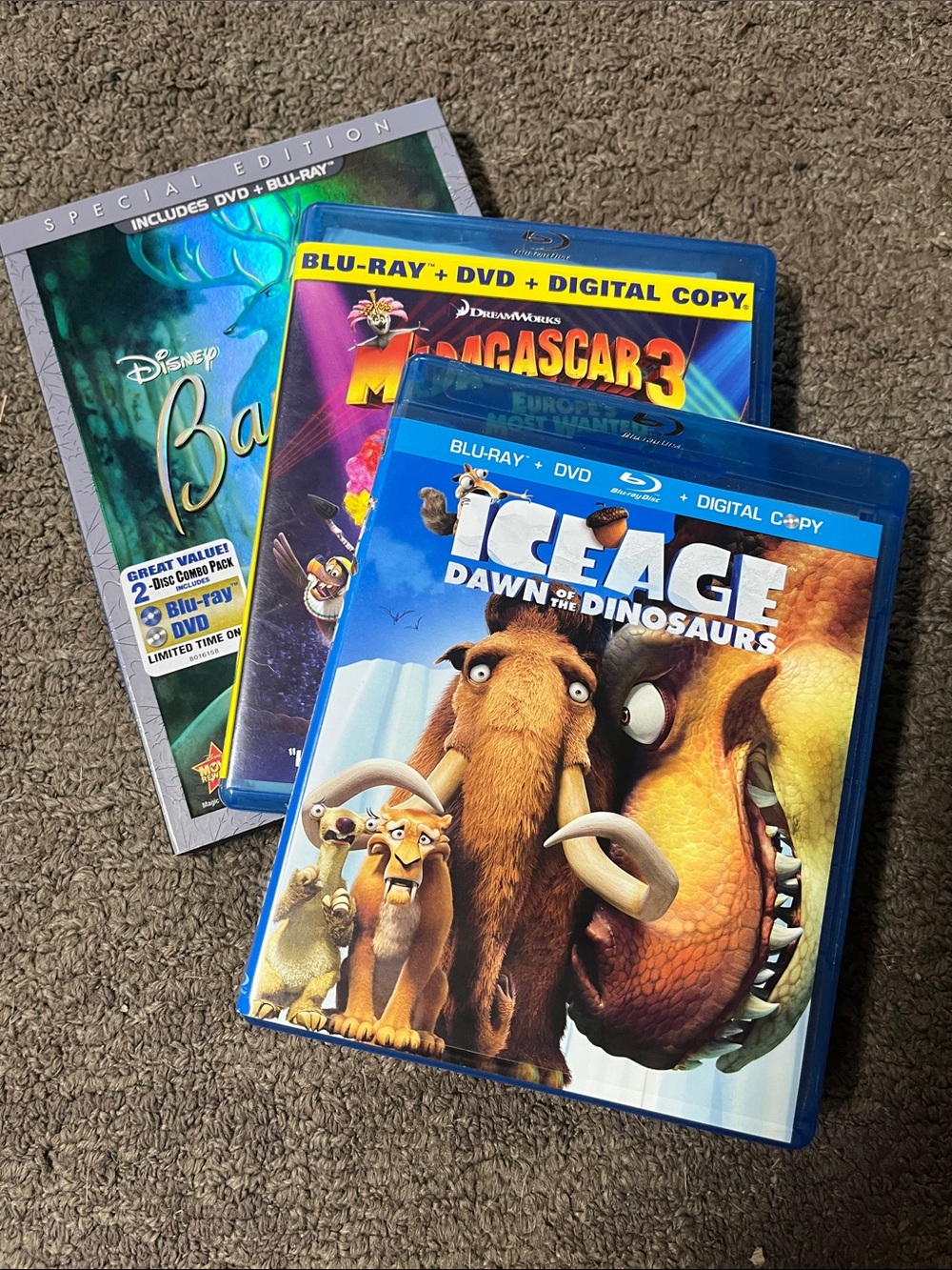 Bundle of three movies-DVD and Blu-Ray